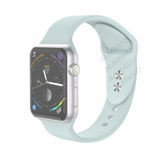 ALMNVO Silicone Sport Strap for Watch Band Series 7 41 mm 45 mm SE 6 5 40 mm 44 mm 38mm 42mm for Watch Series 4 3 2 1 Rubber Belt Accessories Wristbands Bracelet