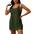 thumbnail image 1 of Mono liso de mujer, vestido informal sin mangas con tirantes, botones y bolsillos., 1 of 6