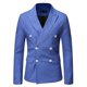 thumbnail image 1 of 2026 Cloudstyle Men's Casual Solid Color Double Breasted Peaked Lapel Blazer, 1 of 3