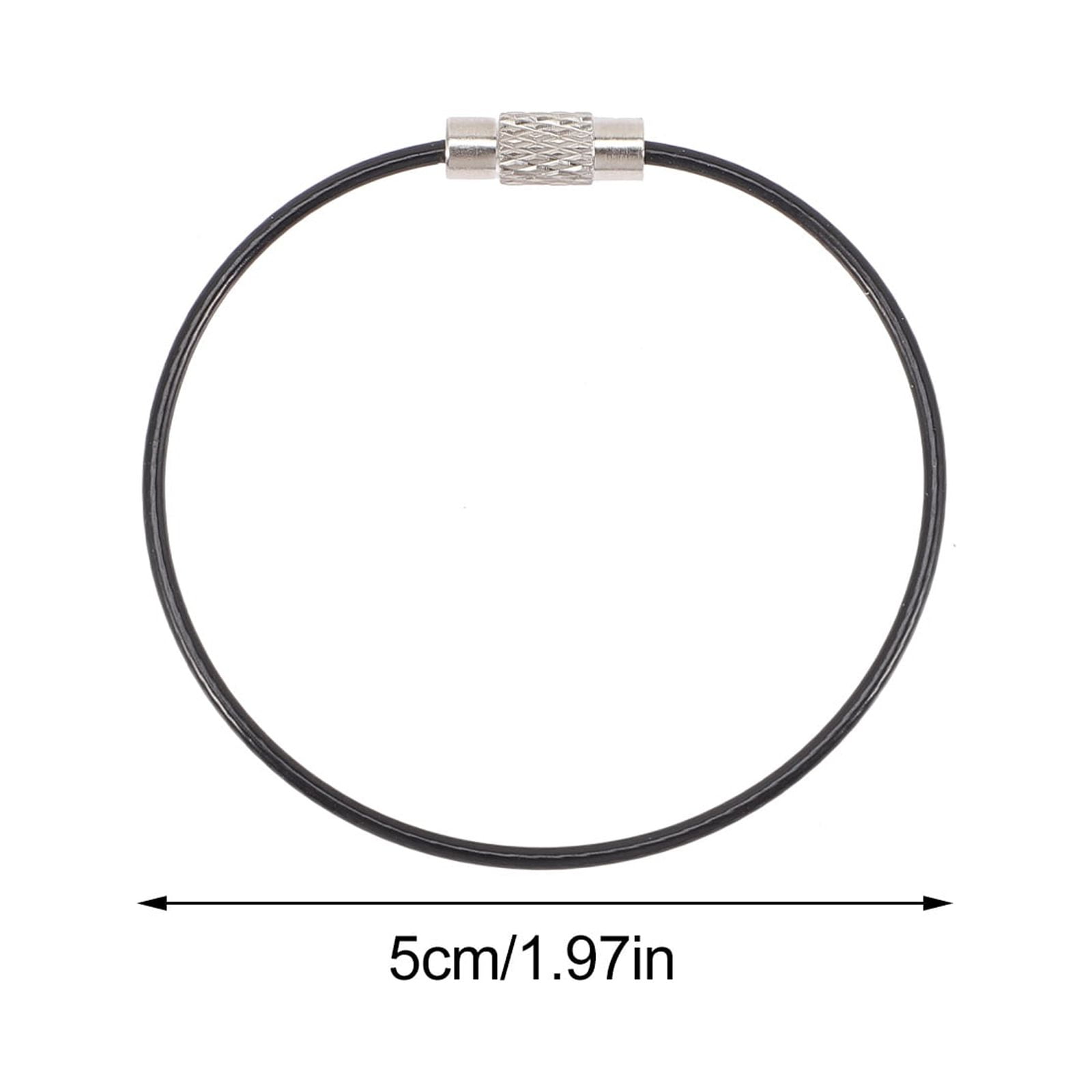 100 Pcs Luggage Binder Rings Tag Strap Bracelet Keychain for Car Keys Black