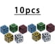 thumbnail image 4 of Juego de dados poliédricos para juego de mesa, juego de dados con patrón tallado de 4 lados, 50/25/10/5/2 piezas, 16mm, D6, 4 of 4