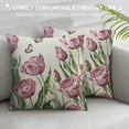 thumbnail image 3 of Qinduosi Spring Decorations Pink Tulip Spring Pillow Covers Set of Bicycle Throw Pillow Case Flowers Market Farmhouse Cushion Cover for Home Sofa Couch White, 3 of 5
