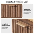 thumbnail image 3 of Ktaxon Fluted Nightstand with 1 Drawer, End Table Wooden Bedside Table Large Capacity Easy to Assemble, Brown, 3 of 10