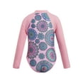 thumbnail image 2 of renvena Kids Girls Long Sleeves Zipper Rash Guard Swimwear Sun Protection Swimsuit Bathing Suit 4-16 Pink Flower 12, 2 of 7