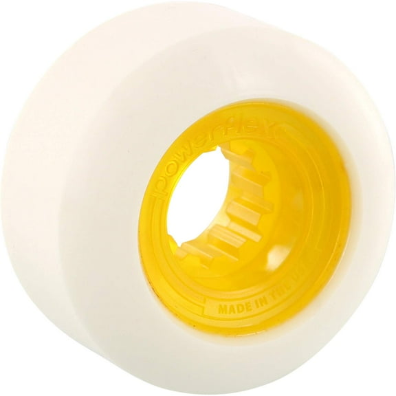 Powerflex Rock Candy Skateboard Wheels 84a 56mm White/Clear Yellow