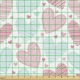 thumbnail image 2 of Ambesonne Love Fabric by the Yard Upholstery, Swirling and Striped Hearts, 10 Yards, Pastel Pink Rose, 2 of 5