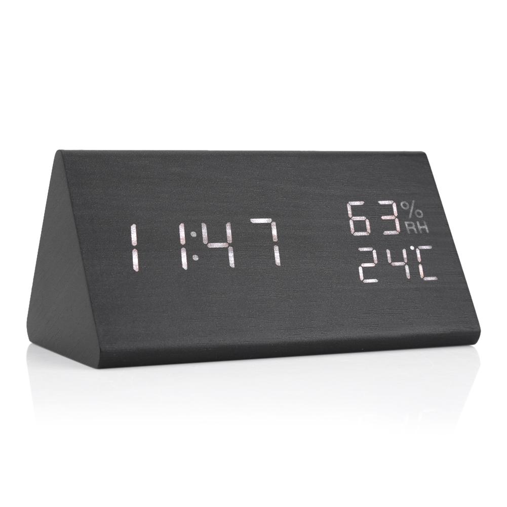 Rdeghly Digital Clock,Wooden Alarm Clock LED Digital Time/Temperature
