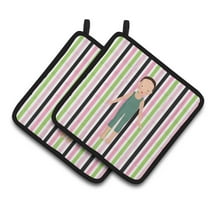 Caroline's Treasures Dancer Bikatard Flex Hands Pair of Pot Holders