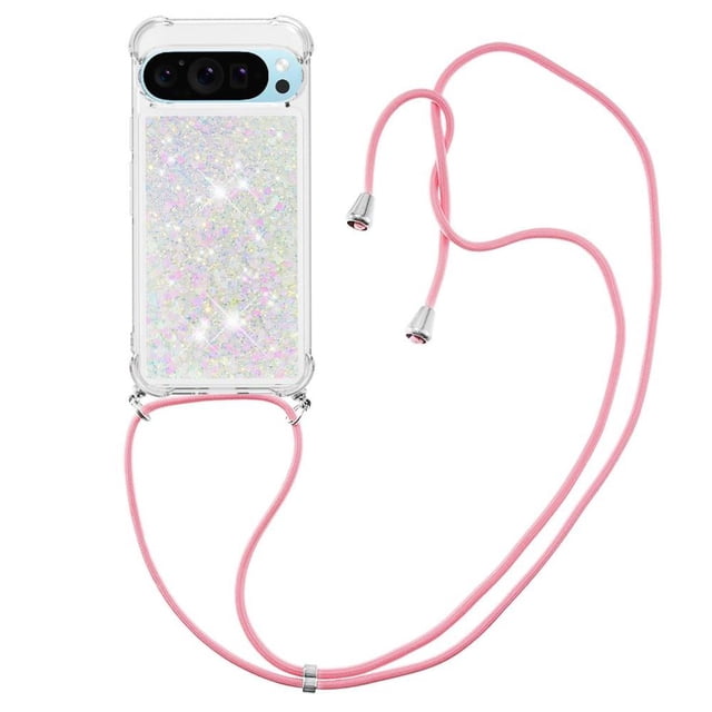 Funda FOXDOCK para Google Pixel 9 Pro XL con Cuerda Ajustable, Brillo Líquido, Protección Antigolpes y Lente – Ideal para Regalo