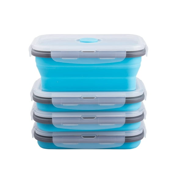 Contenedores de almacenamiento de alimentos Annaklin plegables 500 ml (x4)