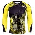thumbnail image 1 of Minnieouse Camiseta de compresión para hombre, de secado rápido, de manga larga, para gimnasio, Fitness, ropa deportiva, mallas elásticas de camuflaje, Camisetas punto amarillo Minnieouse AP013550-06, 1 of 6