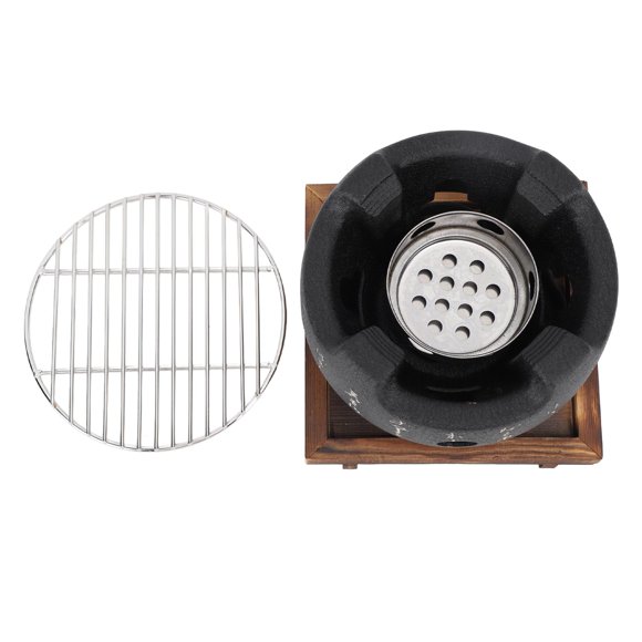 Japanese Style Grill, Even Heating Portable Japanese Barbecue Grill Mini Round for Family Gathering for Household