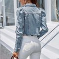 thumbnail image 2 of Vedolay Womens Denim Jackets Womens Denim Jackets Button Down Long Sleeve Stretch Classic Jean Coat,Light Blue XS, 2 of 4