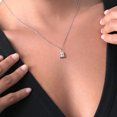 thumbnail image 4 of Gem Stone King 925 Sterling Silver Peach Nano Morganite Pendant Necklace for Women | 2.03 Cttw | Gemstone October Birthstone | Emerald Cut 9X7MM | With 18 inch Silver Chain, 4 of 5
