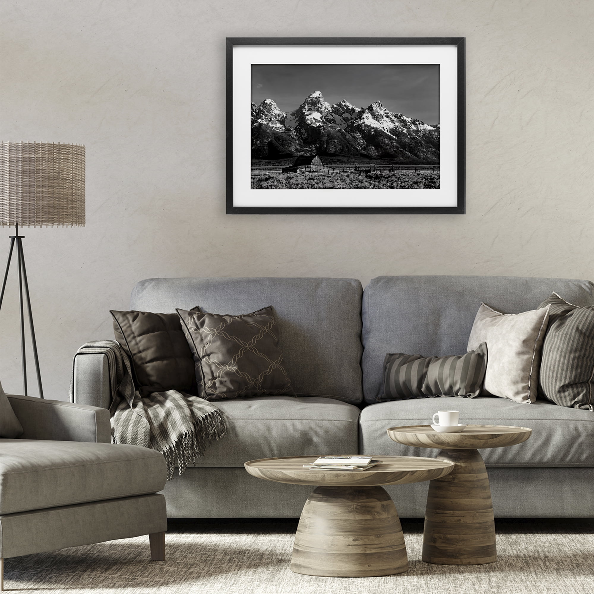 Stupell Industries John Moulton Barn Landscape Black Framed Print Under Glass, design by Steve Toole
