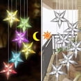 thumbnail image 3 of Carillón de viento solar, carillón de viento con forma de bola que cambia de color, móvil decorativo LED, regalos para mamá, luces decorativas para exteriores a prueba de agua, estrella transparente, 3 of 5