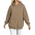 thumbnail image 4 of Hurxie Womens Oversized Hoodies Fleece Sweatshirts Long Sleeve Sweaters Pullover Fall Clothes with Pocket Khaki,L, 4 of 6