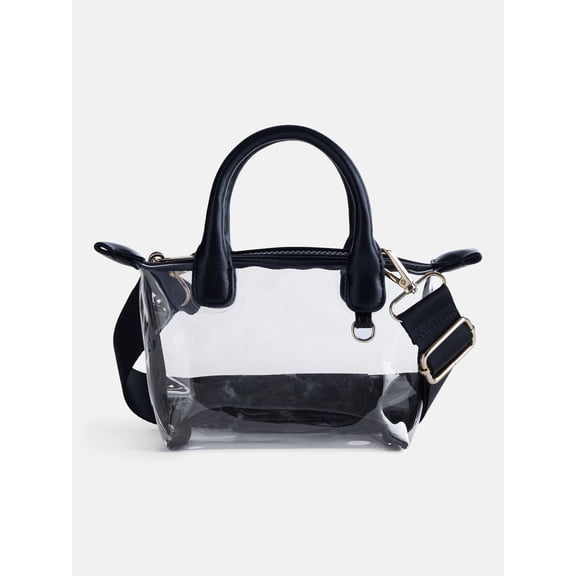 No Boundaries Women's Game Day Clear Mini Tote Bag, Black
