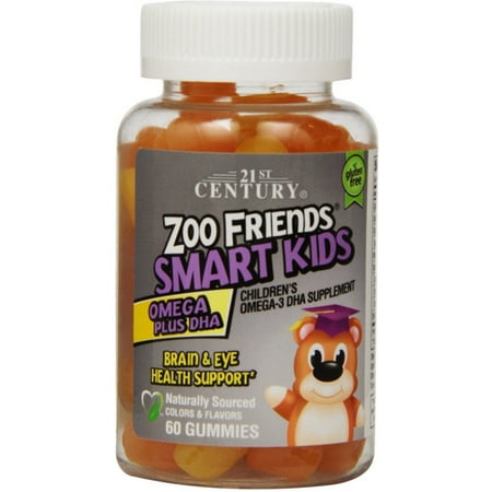 - 21st Century Zoo Friends Smart Kids Omega Plus DHA Gummies 60 ea (Pack of 3)