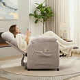 thumbnail image 6 of Miniyam Compact Power Recliner with Side Pockets in Light Gray, 7-Zone Support & Quiet Motor with Wired Remote for Apartments, 6 of 11