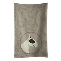 Black and White Bull Terrier In the Kitchen Kitchen Towel