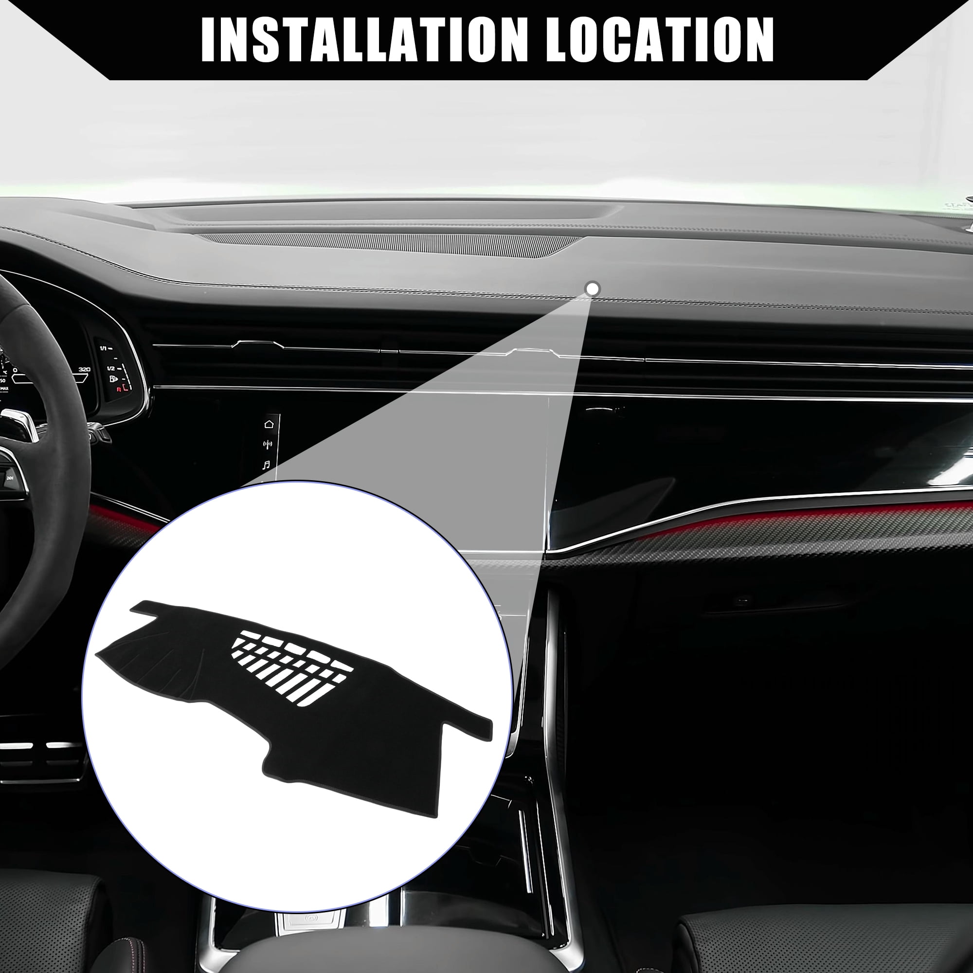 Unique Bargains Dash Cover for Audi Q5 2009-2017 Center Console Dashboard Cover Mat Non-Slip Polyester Black 1 Pcs