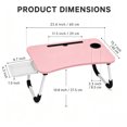thumbnail image 2 of Portable Foldable Desk, 23.6 In Laptop Desk Table Workspace Office Organizer Bed Sofa Tray with Slots/Cup Holder/Drawer, Anti-Slip for Reading Writing Eating Watching, 2 of 8