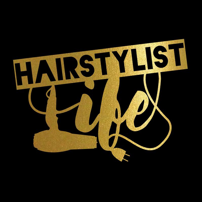 Hairstylist Life Decal Sticker 5 5 Inches By 3 9 Inches Gold