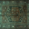 thumbnail image 1 of Ahgly Company Indoor Square Persian Turquoise Blue Traditional Area Rugs, 8' Square, 1 of 4