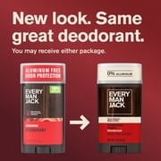 (3 pack) Every Man Jack Cedarwood Amber Aluminum-Free Deodorant for Men, Naturally Derived, 3 oz