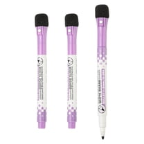 Magnetic Whiteboard Pen, 1-2mm Fine Tip Dry Erase Purple Markers, 3 Pcs