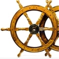 thumbnail image 5 of Wheel Ship Handcrafted Nautical – 24 Inches Vintage Wooden Steering Wheel – Maritime Décor – Premium Natural Wood with Brass Hub – Rustic Boat Wheel for Wall Hanging, Home, Office, and Bar Decoration, 5 of 9
