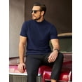 thumbnail image 4 of COOFANDY Mens Mock Turtleneck Sweater Short Sleeve Ribbed Knit Turtleneck Slim Fit Casual Sweater Soft, 4 of 5