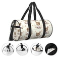 thumbnail image 5 of Xecao Flower Chicken print Round Travel Duffel Bag is a foldable gym bag with an inner pocket, perfect for travel sports, 5 of 8