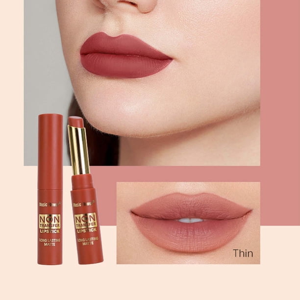 Ganfancp Soft Mist Velvet Mist Barra de Labios Fijación de Maquillaje Color Mate Non Staying Cup Ofertas Del Día 1* Barra de Labios
