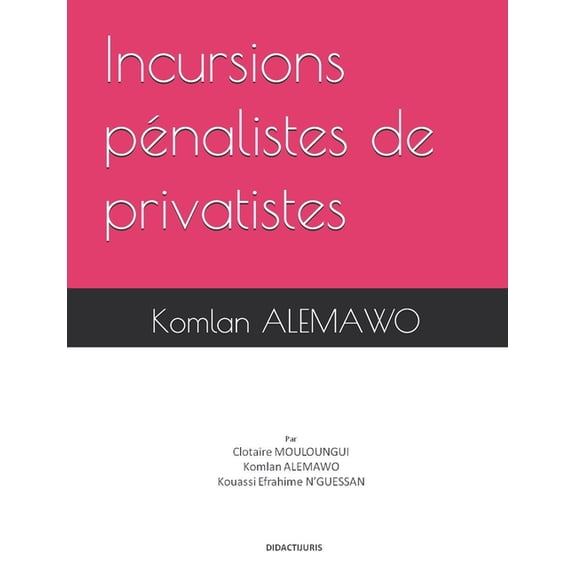 Incursions pÃ©nalistes de privatistes, (Paperback)