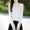 White, variant on Women's Basic Shirts Fashion Solid Color Long Sleeves T-Shirts Lightweight Wool Stretch Slim Bottoming Shirt Tops