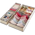 thumbnail image 1 of Organizador de ropa interior con cajones, divisor, 4 piezas, cesta de almacenamiento plegable de tela, organizadores y contenedores de almacenamiento para guardar sujetadores, lencería, ropa, 1 of 8