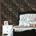 thumbnail image 4 of Baroque Peel and Stick Wallpaper Embossed Baroque Medallion Gold Dramatic Lighting Wall Mural 23.6in x 9.8ft Self Adhesive Removable Wall Paper Renter Friendly Wallpaper for Bedroom, 4 of 8