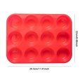 thumbnail image 2 of Molde para muffins herramienta para hornear sin BPA de silicona con 12 agujeros color rojo, 2 of 5