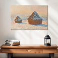 thumbnail image 2 of Elephant Stock Wheatstacks Snow Effect Morning 1891 Wall Art - Horizontal Canvas Wall Art - Living Room Wall Decor - Nature Canvas - Gray And Blue Decor By Claude Monet - 24" x 16", 2 of 7