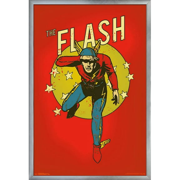 DC Comics - The Flash - Vintage Wall Poster, 22.375" x 34", Framed