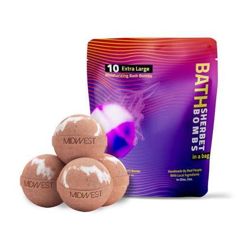 Almond Coconut Luxury Bath Bombs -Set of 10 - Extra Large - 4.5oz