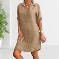 thumbnail image 4 of Vestido Midi Elegante de Algodón y Lino Para Mujer FLhrweasw, 4 of 7