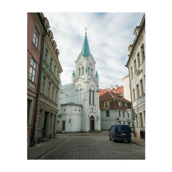 Our Lady of Sorrows Church, Riga 01 - Riga Riga Latvia Photography Unframed Wall Art Print 8 x 10 inches