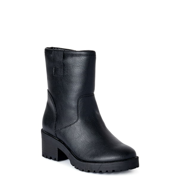 Scoop Women’s Faux Shearling Lined Piper Lug Pull On Boots - Walmart.com