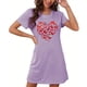 thumbnail image 1 of Camisón corto de mujer, vestido de largo medio con estampado de moda, camisón corto extragrande de mujer, camisón de manga corta con estampado de pecho a la moda, camisón de mujer, 1 of 6