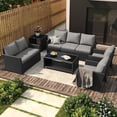 thumbnail image 3 of AECOJOY 7 Pieces Outdoor Furniture Set with Two Storage Boxes, Rattan Wicker Sectional Sofa Couch Patio Conversation Set, Black & Gray, 3 of 6