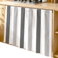 thumbnail image 2 of Grey Striped Cabinet Curtain 35"Wx35"L, Dustproof Under Sink Skirt with Self Adhesive Tape, Minimalist Farmhouse Stripe Cabinet Curtain Cover for Kitchen Sink, Bathroom Vanity, Laundry Room, 2 of 9