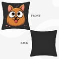 thumbnail image 6 of Set of 2 18x18in Throw Pillow Covers featuring a playful cartoon dog with expressive eyes and pink hearts perfect for couch bed or car, 6 of 8
